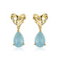 Aquamarine Hearts 925 Silver Dangling Earrings_SG