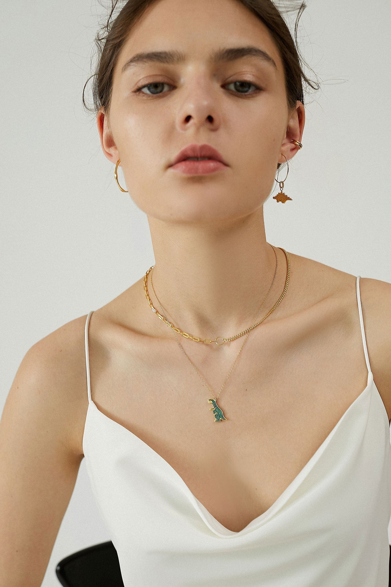 Tyrannosaurus Dinosaur CZ Necklace (925 Silver)_SG