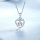 Dancing Moissanite Infinity Heart 925 Silver Necklace