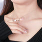 Letter "LOVE" Cultured Freshwater Pearl 925 Sterling Silver Necklace_SG