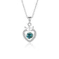 Dancing Blue Moissanite Heart 925 Silver Necklace