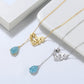 Aquamarine Hearts 925 Silver Necklace_SG