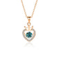 Dancing Blue Moissanite Heart 925 Silver Necklace