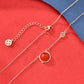 Red Agate Chinese Fa Cai (发财 ) Coin Necklace (925 Silver)_SG