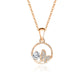 Round Butterfly Moissanite Necklace (925 Silver)_SG