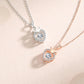 Dancing Moissanite Heart 925 Silver Necklace