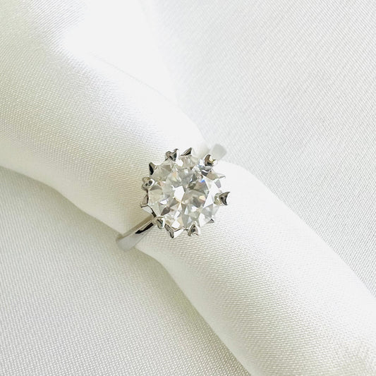Snowflake & Hearts Moissanite 925 Sterling Silver Ring_SG