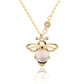 Cute bee moonstone 925 silver necklace