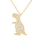 Tyrannosaurus Dinosaur CZ Necklace (925 Silver)_SG