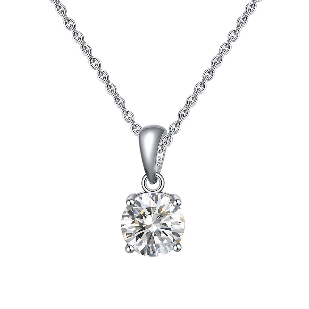 Solitaire CZ Birthstone Necklace (925 Silver)