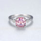 Square Cut Morganite CZ 925 Silver Ring_SG