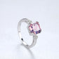 Square Cut Morganite CZ 925 Silver Ring_SG